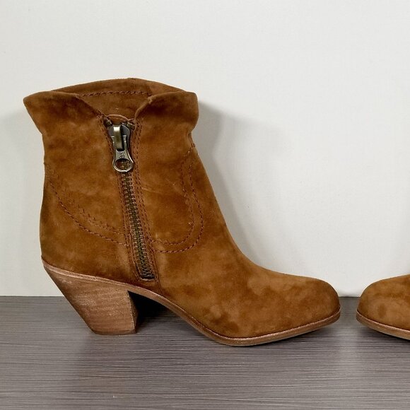 Sam Edelman Louie Bootie, Cognac Suede, Womens Size 5 M / 35 - Picture 6 of 12